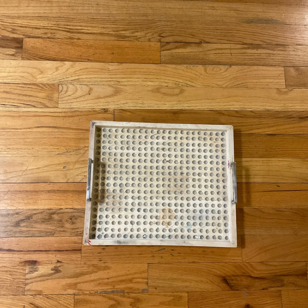 White Rectangular Tray with Handles